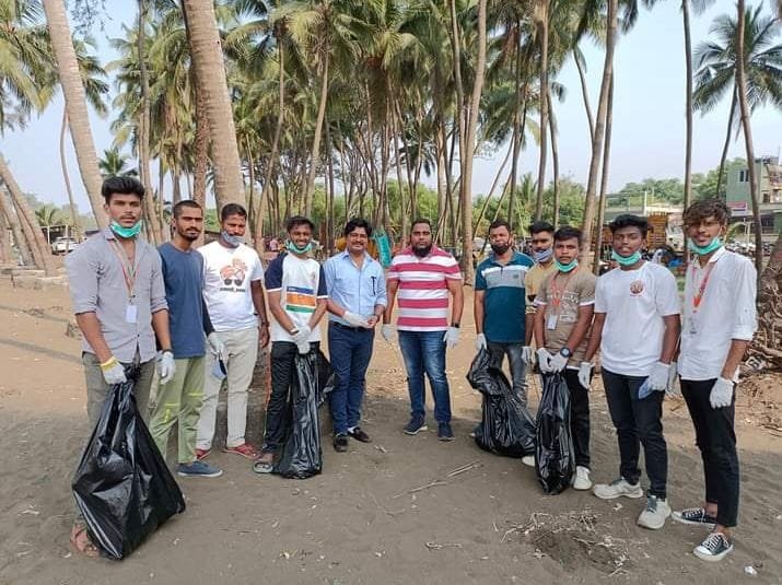 Beach clean-up events were organized by Jay Kranti.